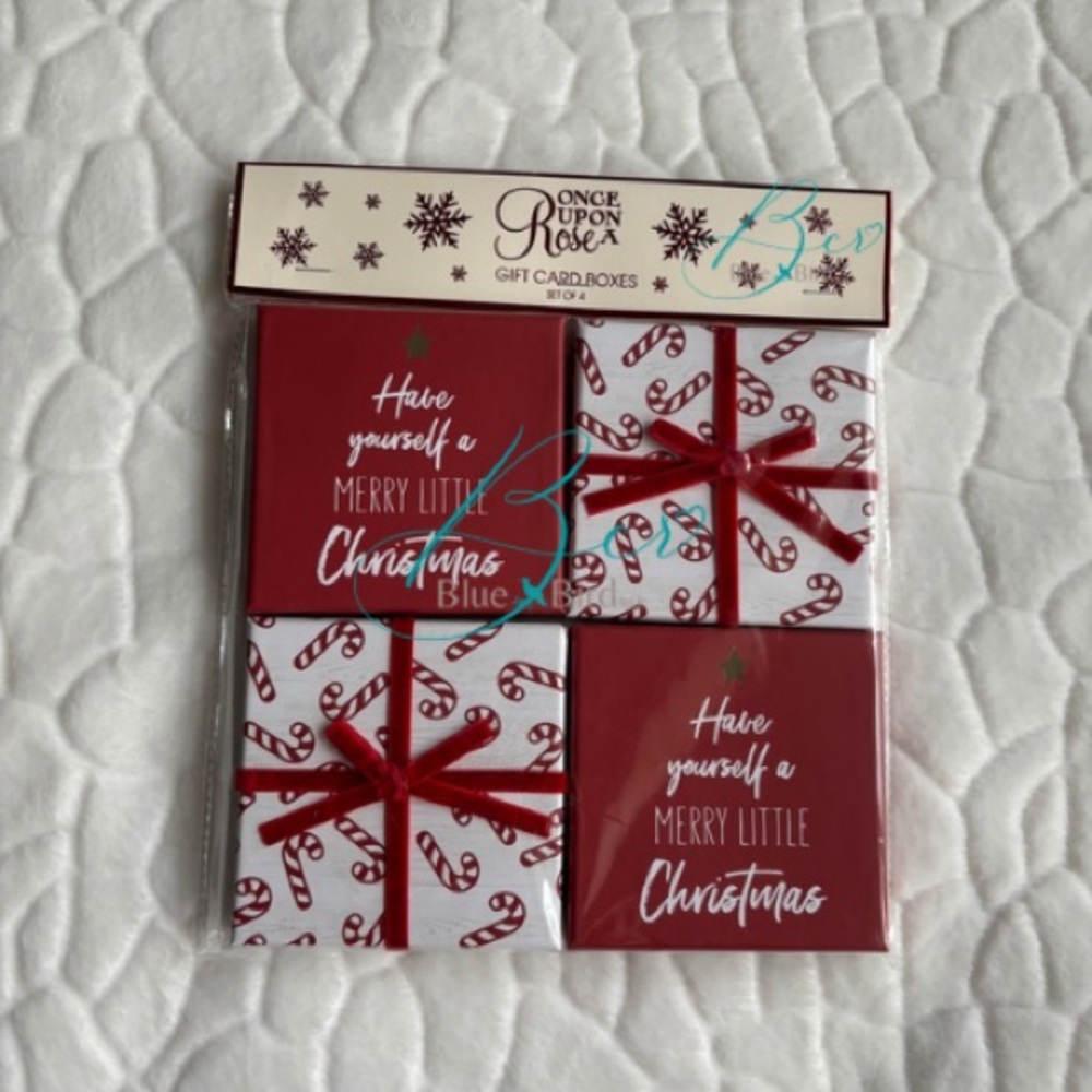 Once Upon a Rose Set of 4 Christmas Gift Card Boxes